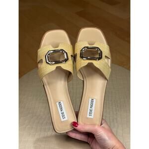 Steve Madden Harlene Raffia Sandals - Size 8